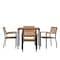 Flash Furniture 5 Piece Faux Teak Patio Set with 4 Stack Chairs XU-DG-810060064-GG - alternate 7